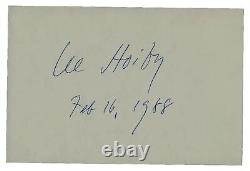 Renowned Composer Lee Hoiby Hand Signed 4X6 Card From 1988 JG Autographs COA