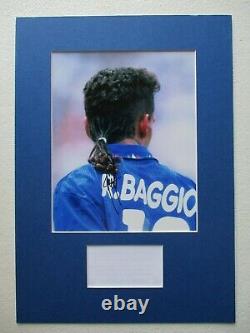 Roberto Baggio Italian Legend Genuine Hand Signed A3 Photo Mount Display Coa