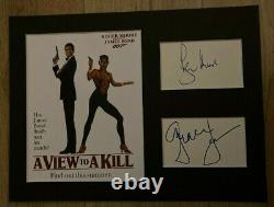 Roger Moore / Grace Jones HAND SIGNED 16x12 mounted display James Bond