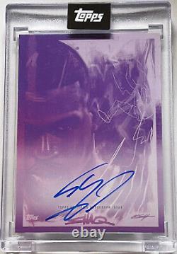 SHAQUILLE O'NEAL SIGNED CHUCK STYLES ART TOPPS x 2022 CARD #1 SHAQ ON CARD AUTO