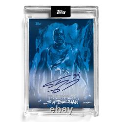 SHAQUILLE O'NEAL SIGNED CHUCK STYLES ART TOPPS x 2022 CARD 3A SHAQ ON CARD AUTO