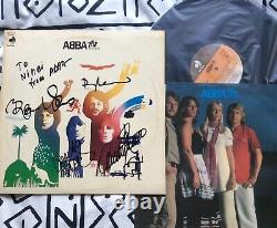 SIGNED x 4 ABBA AUTOGRAPH hand signed ALBUM Japan Agnetha Annifrid Bjorn Benny