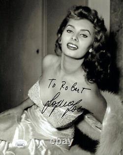 SOPHIA LOREN HAND SIGNED 8x10 PHOTO YOUNG+GORGEOUS TO ROBERT JSA