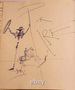 Salvador Dali Hand Drawn Art PSA DNA Autograph Signed Auto Sketch RARE Painter