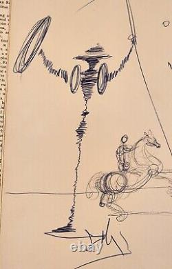 Salvador Dali Hand Drawn Art PSA DNA Autograph Signed Auto Sketch RARE Painter