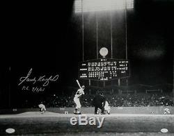 Sandy Koufax Hand Signed Autographed16X20 Photo Dodgers P. G. 9/9/65 JSA Letter