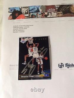 Shaquille O'Neal HAND SIGNED 92 Upper Deck Trade GLOBAL AUTHENTICS COA Stock #01