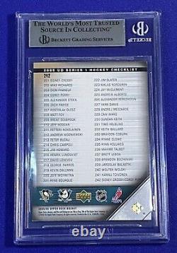 Sidney Crosby Corey Perry SIGNED 2005-06 Upper Deck Young Guns RC #242 BAS Slab