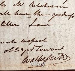 Sir Walter Scott Famous Author (ivanhoe)hand Signed Genuine Letter Dated 1815