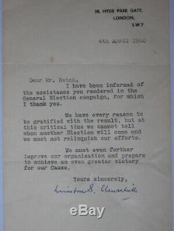 Sir Winston Churchill Hand Signed Letter London 4th April 1950