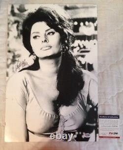 Sophia Loren Hand Signed Autograph 12x18 Photo Poster Sexy Actress Psa/dna Coa