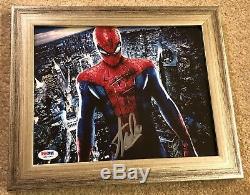 Stan Lee Hand Signed Autographed Custom Framed Spider-Man Picture with PSA COA