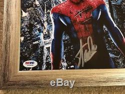 Stan Lee Hand Signed Autographed Custom Framed Spider-Man Picture with PSA COA