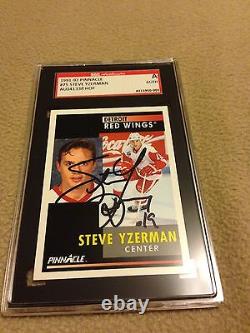 Steve Yzerman VINTAGE HAND SIGNED ON CARD 1991 Pinnacle SGC CERTIFIED COA RARE