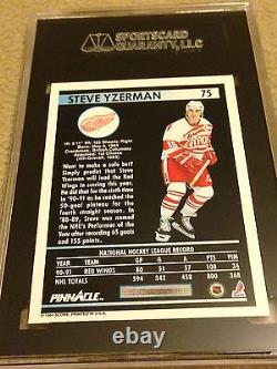 Steve Yzerman VINTAGE HAND SIGNED ON CARD 1991 Pinnacle SGC CERTIFIED COA RARE