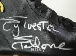 Sylvester Stallone Hand Signed Boot Autographed Black/Yellow Boxing Shoe OA COA