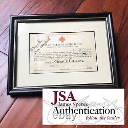 THOMAS EDISON JSA LOA Hand Signed Autograph Red Cross WWI Fund Card