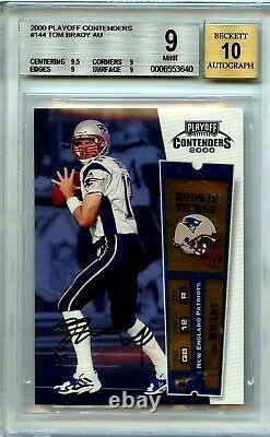 TOM BRADY 2000 PLAYOFF CONTENDERS BGS 9 10 AUTO ROOKIE RC SUBS 9.5 9 9 9 NO 8.5s