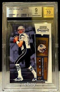 TOM BRADY 2000 PLAYOFF CONTENDERS BGS 9 10 AUTO ROOKIE RC SUBS 9.5 9 9 9 NO 8.5s
