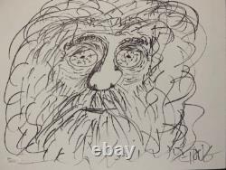 TOMMY CHONG HAND SIGNED ORIGINAL 11x14 DRAWING ON CANVAS SELF PORTRAIT JSA