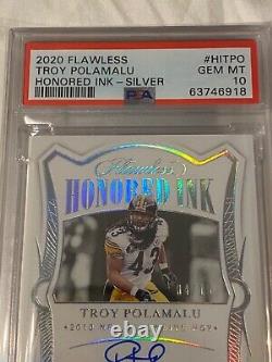 TROY POLAMALU PSA 10 4/10 SIGNED Auto 2010 DPOY Inscribed Pittsburgh STEELERS