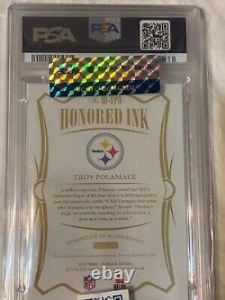 TROY POLAMALU PSA 10 4/10 SIGNED Auto 2010 DPOY Inscribed Pittsburgh STEELERS