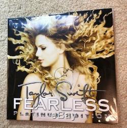 Taylor Swift Hand Signed Autographed Fearless Album 12 Lp Vinyl Authentic Proof