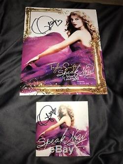 Taylor Swift Hand Signed Speak Now cd and promo 8x10 photo Autographed bundle