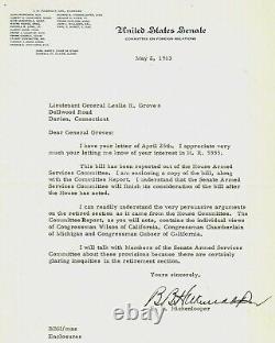 TheManhattan Project Bourke B. Hickenlooper Hand Signed TLS JG Autographs COA