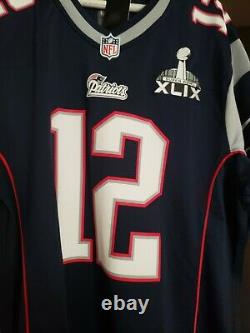 Tom Brady Hand Signed Autographed New England Patriots Nike SB XLIX Jersey NWT