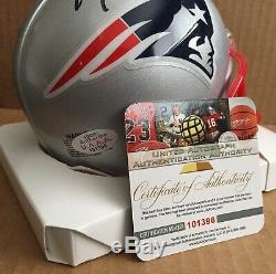 Tom Brady Hand Signed Football Mini Helmet Autographed with COA Holo Patriots