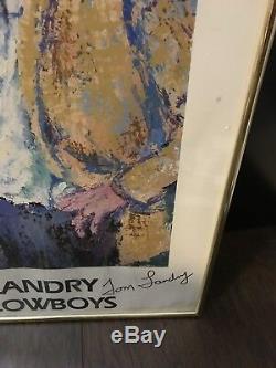 Tom Landry Autographed Hand Painted By leroy neiman signed Coach Landry Signed
