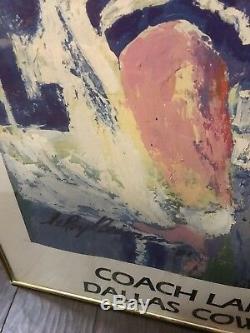 Tom Landry Autographed Hand Painted By leroy neiman signed Coach Landry Signed