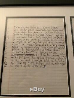 Tupac Shakur 2pac Signed Autographed Hand Written Lyrics JSA