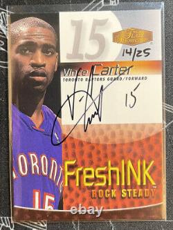 Vince Carter Fresh Ink Rock Steady on card Autograph SSP /25 Hand Numbered