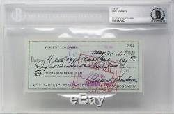 Vince Lombardi Autographed & Hand Written Green Bay Check HOF Packers Legend