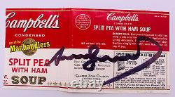 Vintage Andy Warhol Signed Autographed Cambell's Soup Label