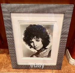 Vintage Barbara Streisand Hand Signed 8x10 Autograph Photo Framed Rare