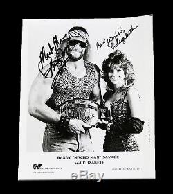 WWF WWE MACHO MAN AND ELIZABETH HAND SIGNED AUTOGRAPHED 8X10 PROMO PHOTO WithCOA