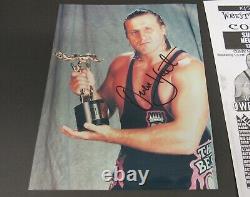 WWF WWE Owen Hart Hand Signed Autograph Color 8 x 10 Photo with C. O. A