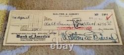 Walt Disney Autograph / Hand Signed Bank Check 1947 / Beautiful Signature