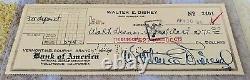 Walt Disney Autograph / Hand Signed Bank Check 1947 / Beautiful Signature