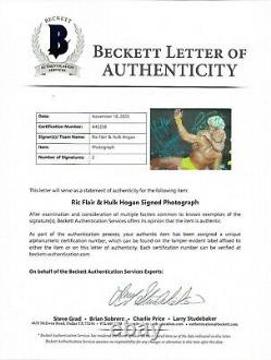 Wwe Hulk Hogan & Ric Flair Hand Signed Autographed 8x10 Photo With Beckett Loa