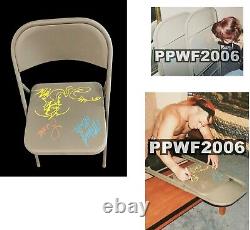 Wwe The Hardy Boyz And Lita Hand Signed Autographed Chair With Proof And Coa