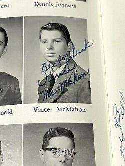 Wwe Vince Mcmahon Hand Signed 1963 Taps Fishburne Military Yearbook With Coa 1/1