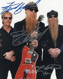 ZZ TOP ALL THREE MEMBERS ORIGINAL AUTOGRAPHS HAND SIGNED 8 x 10 WITH COA