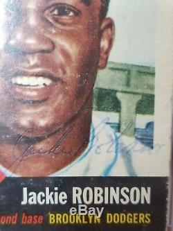 1953 Autographe Topps Jackie Robinson Extrêmement Rare Signé À La Main