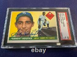 1955 Topps #123 Sandy Koufax Rc Authentic Hand Signed Auto Rookie Sgc 3.5 Auto 9