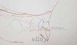 1970 John Lennon Signé À La Main Sac Une Lithographie Dédicacée 23 X 30 Beatles Coa