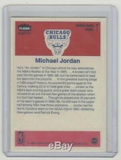 1986/87 Fleer Michael Jordan Rp Hand Carte Autographiée Signée Withpsa / Dna Genuine